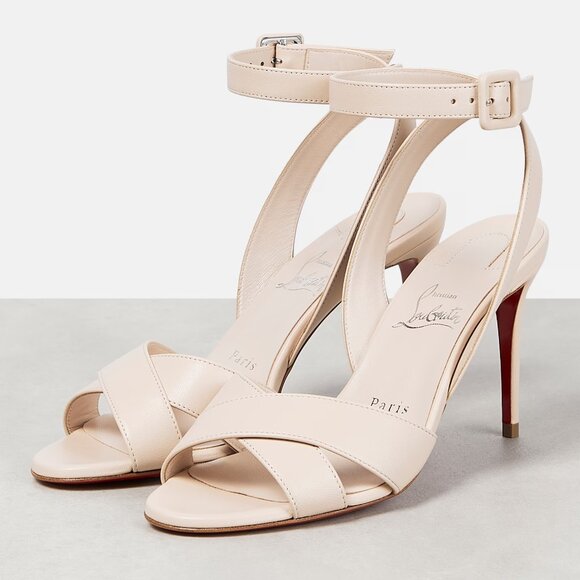 Christian Louboutin MARIZA 85 Criss Cross Ankle Strap Sandals Heels Shoes - Picture 4 of 16